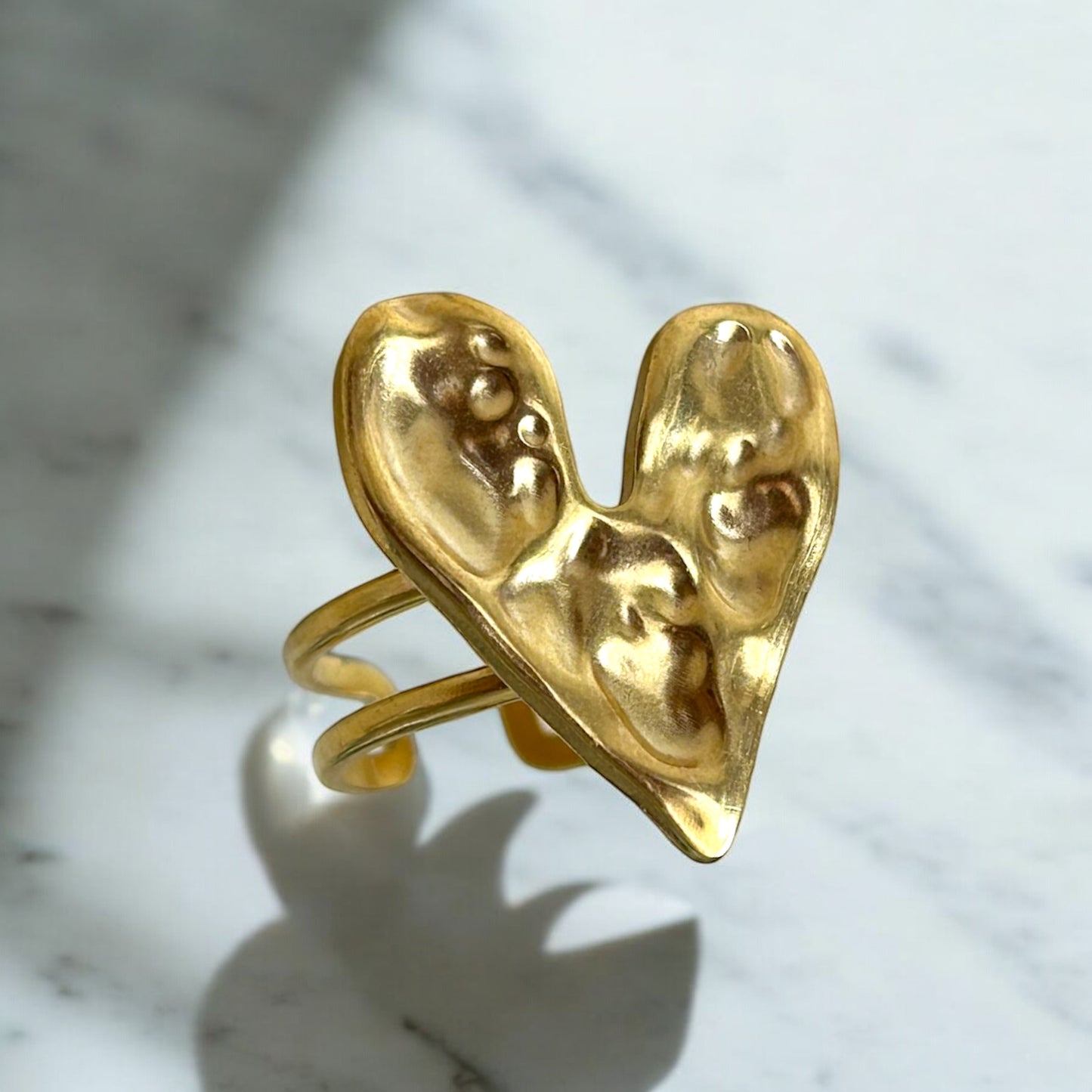 Anillo Corazón Lapidado